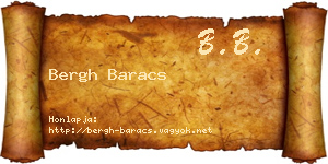 Bergh Baracs névjegykártya